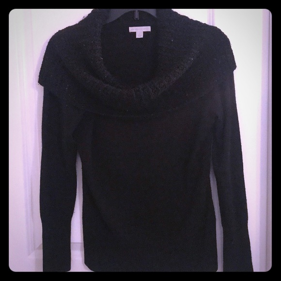 New York & Company Sweaters - Ny & Co, Black Sparkly Cowl Neck Sweater